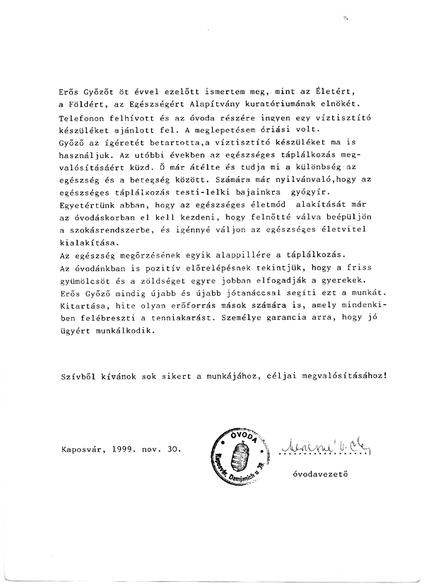 Támogatói nyilatkozat